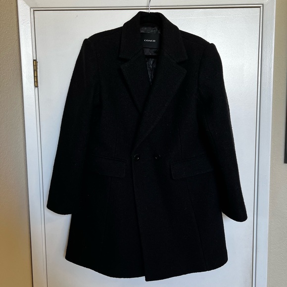 Black Coach Wool Coat - Picture 3 of 9